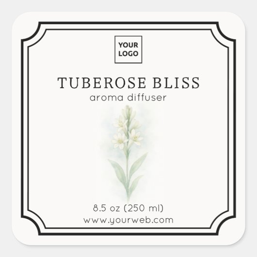 Tuberose Bloemige Aroma Diffuser Label (Voorkant)