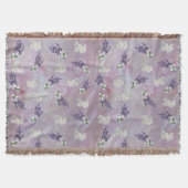 Tuberose en lavender Bloomen op Rozen bladen Deken (Voorkant)