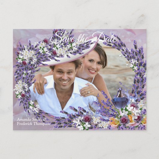 Tuberose en lavender Blooms Aankondigingskaart (Voorkant)