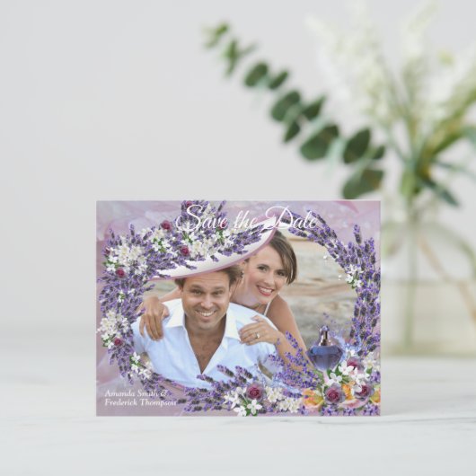 Tuberose en lavender Blooms Aankondigingskaart (Staand voorkant)