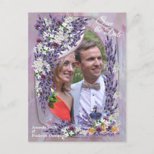 Tuberose en lavender Blooms Aankondigingskaart