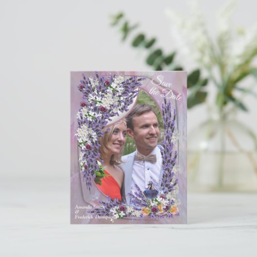 Tuberose en lavender Blooms Aankondigingskaart (Staand voorkant)