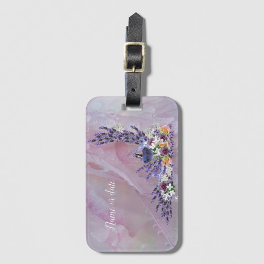 Tuberose en lavender Blooms Bagagelabel (Voorkant (verticaal))