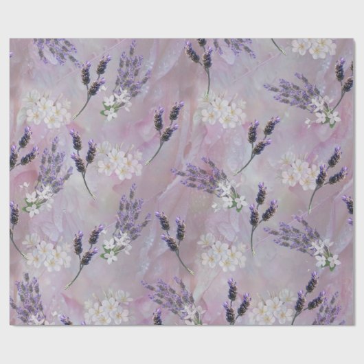Tuberose en lavender Blooms Cadeaupapier (Vlak)