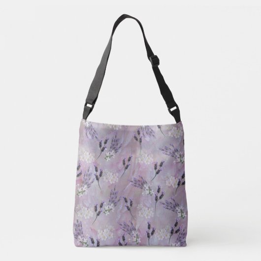 Tuberose en lavender Blooms Crossbody Tas (Achterkant)