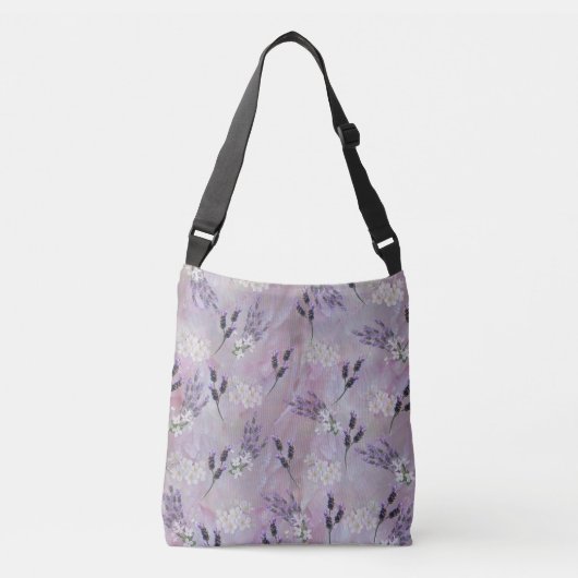 Tuberose en lavender Blooms Crossbody Tas (Voorkant)