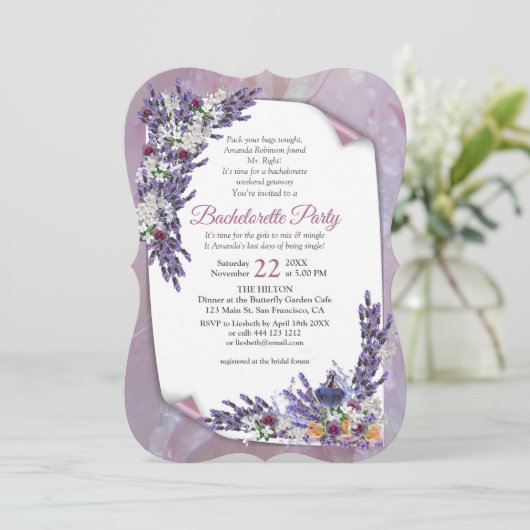 Tuberose en lavender Blooms Kaart (Staand voorkant)