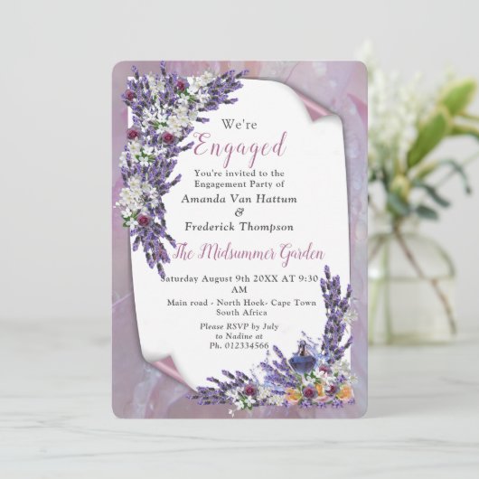 Tuberose en lavender Blooms Kaart (Staand voorkant)