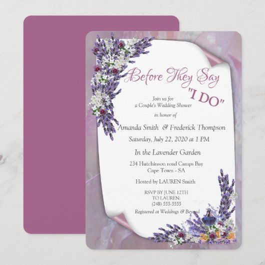 Tuberose en lavender Blooms Kaart (Voorkant / Achterkant)