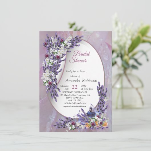 Tuberose en lavender Blooms Kaart (Staand voorkant)