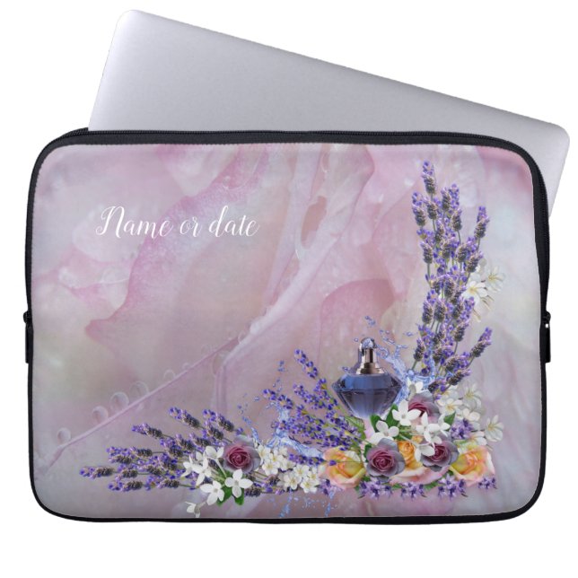 Tuberose en lavender Blooms Laptop Sleeve (Voorkant)