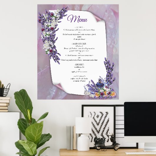 Tuberose en lavender Blooms Poster (Thuiskantoor)
