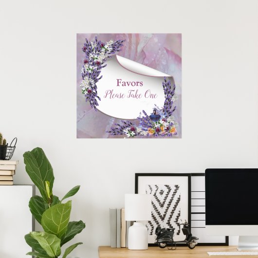 Tuberose en lavender Blooms Poster (Thuiskantoor)
