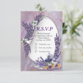 Tuberose en lavender Blooms RSVP Kaartje (Staand voorkant)