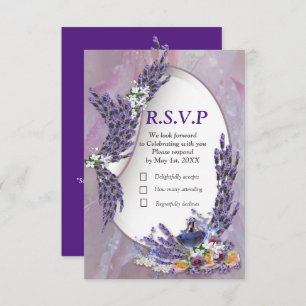 Tuberose en lavender Blooms RSVP Kaartje