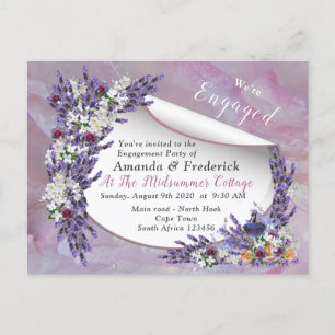 Tuberose en lavender Blooms Uitnodiging Briefkaart