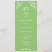 Tuberose gepersonaliseerd trouwprogramma programmakaart (Achterkant)