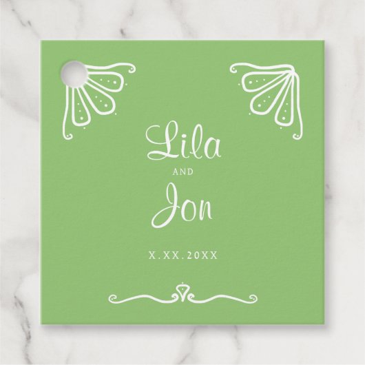 Tuberose gepersonaliseerde bruiloft gunst Labels (Voorkant)