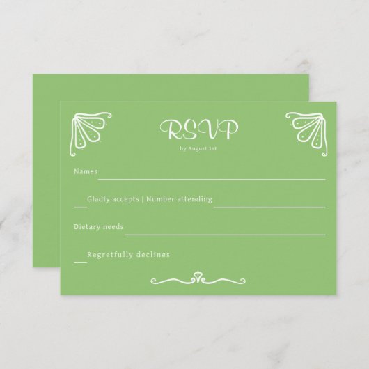 Tuberose gepersonaliseerde bruiloft RSVP Kaart (Voorkant / Achterkant)