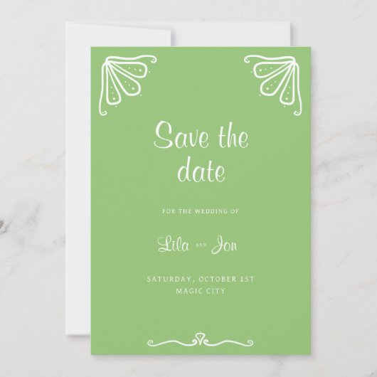 Tuberose gepersonaliseerde bruiloft Save the Date  (Voorkant)