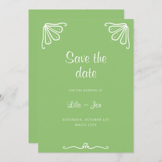 Tuberose gepersonaliseerde bruiloft Save the Date  (Voorkant / Achterkant)