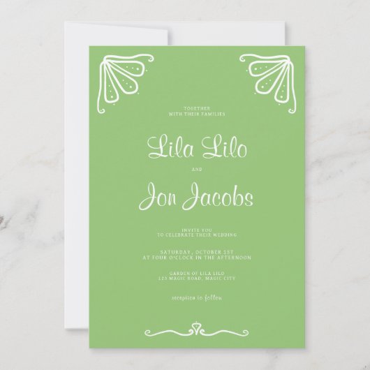 Tuberose gepersonaliseerde bruiloft uitnodiging (Voorkant)