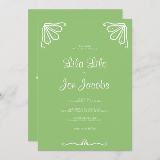 Tuberose gepersonaliseerde bruiloft uitnodiging (Voorkant / Achterkant)