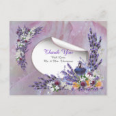 Tuberose & Lavendel Bloemen Dank u Aankondigingskaart (Voorkant)