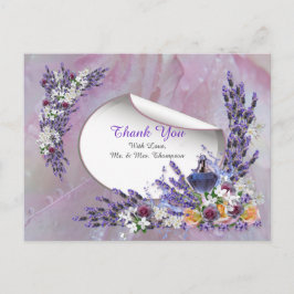 Tuberose & Lavendel Bloemen Dank u Aankondigingskaart