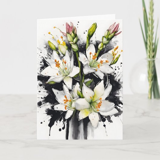 Tuberose - Watercolor bloemen Kaart (Voorkant)