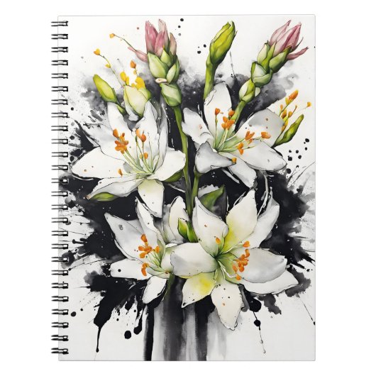 Tuberose - Watercolor bloemen Notitieboek (Voorkant)