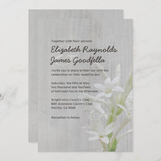 Tuberose Weddenschappen Kaart (Voorkant / Achterkant)