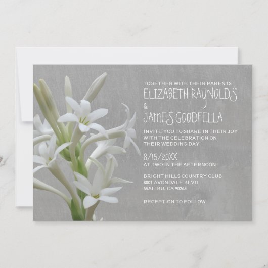 Tuberose Wedding Invitations Kaart (Voorkant)