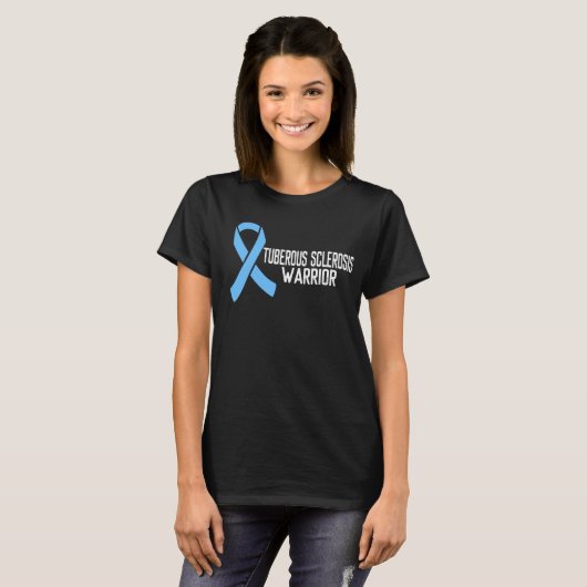 Tuberous Sclerosis Awareness Blue Ribbon TSC T-shirt (Voorkant volledig)