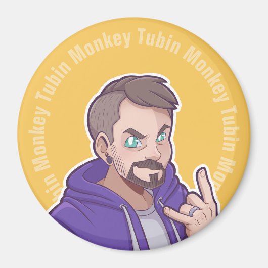 Tubin Monkey Hoodie Logo Magneet (Voorkant)