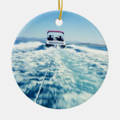 Tubing achter speedboot keramisch ornament (Voorkant)