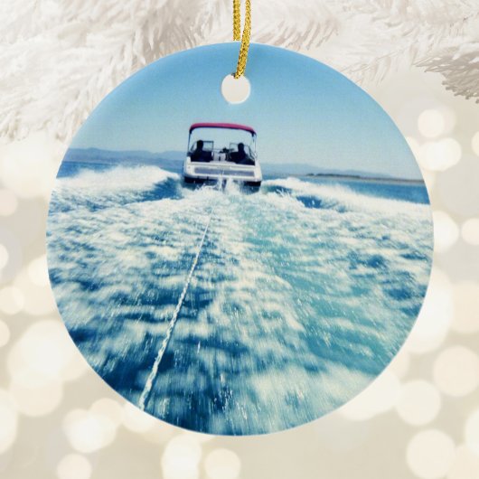 Tubing achter speedboot keramisch ornament