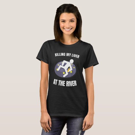 Tubing doodt mijn lever aan de rivier t-shirt (Voorkant volledig)