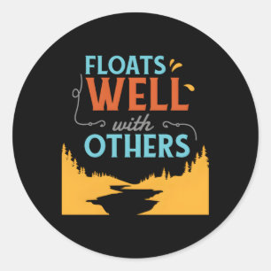 Tubing drijft goed met anderen ronde sticker