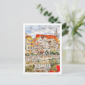 Tubingen Duitsland Beroemde Reisplaats Waterverf Briefkaart (Staand voorkant)
