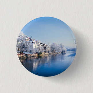 Tübingen, Duitsland na sneeuwval Ronde Button 3,2 Cm