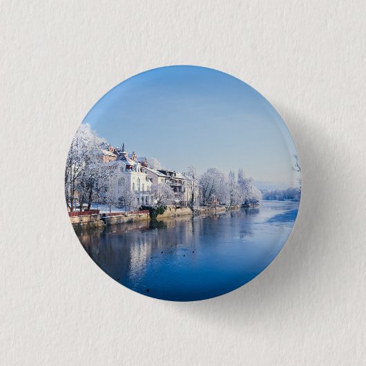 Tübingen, Duitsland na sneeuwval Ronde Button 3,2 Cm (Voorkant)