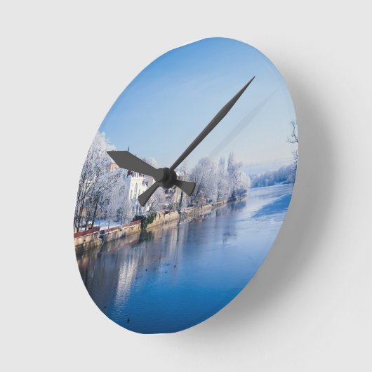 Tübingen, Duitsland na sneeuwval Ronde Klok (Hoek)