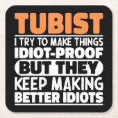 Tubist Ik probeer dingen grappig te maken gezegden Kartonnen Onderzetters (Voorkant)