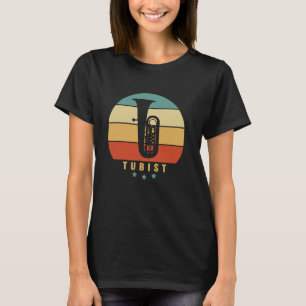 TUBIST retro sunset tuba ontwerp voor tuba spelers T-shirt