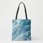 Tubulente zee waterverf abstracte art canvas tas (Voorkant)