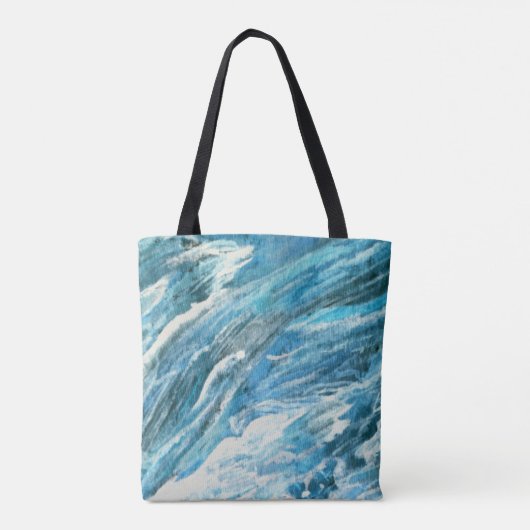 Tubulente zee waterverf abstracte art canvas tas (Achterkant)
