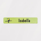 Tucan Vogel Aquarell - 96 schmale Kinder Etiketten Labels (Design 1)