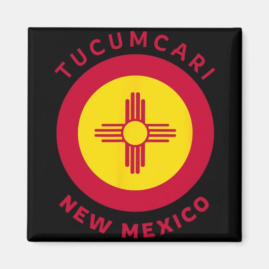 Tucari New Mexico Nm Flag Zia Souvenir  Magneet (Voorkant)
