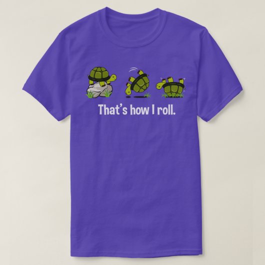 Tuck and Roll Funny Turtle Rolling Graphic T-shirt (Design voorkant)